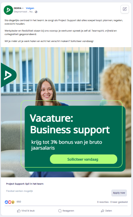 JIBSER recruitment-advertentie voorbeeld 5